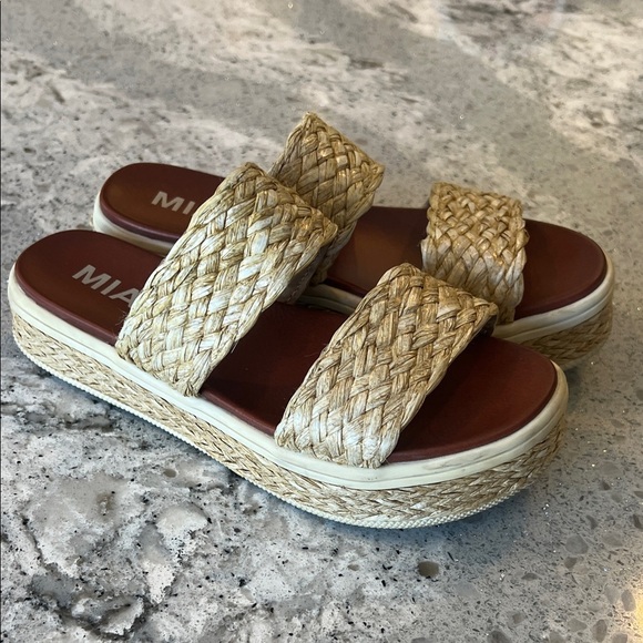 MIA Shoes - MIA Women's Natural Woven Espadrille Sandals Size 7